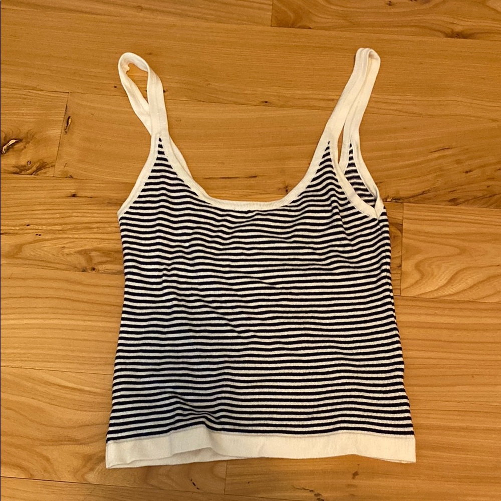 Edikted Black and White Striped Sleeveless Tank Top